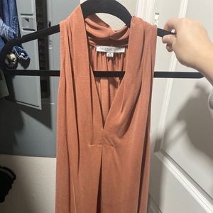 Green Envelope rust v neck work blouse